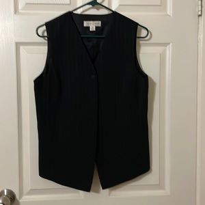 Never Worn, Womens Size 10, Casual Corner Black with Coral Strips, Dress Vest